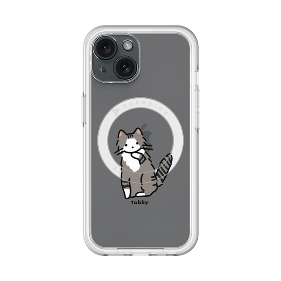 スリムプロテクションプレミアムケース with MagSafe［ オリジナル - CASEPLAYネコ - tabby ］