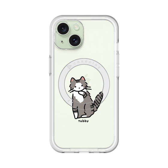スリムプロテクションプレミアムケース with MagSafe［ オリジナル - CASEPLAYネコ - tabby ］