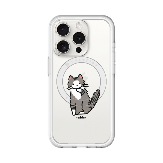スリムプロテクションプレミアムケース with MagSafe［ オリジナル - CASEPLAYネコ - tabby ］