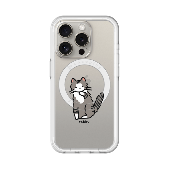 スリムプロテクションプレミアムケース with MagSafe［ オリジナル - CASEPLAYネコ - tabby ］