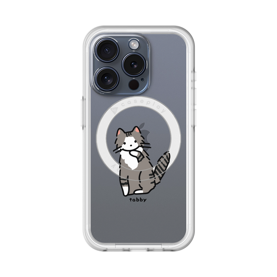 スリムプロテクションプレミアムケース with MagSafe［ オリジナル - CASEPLAYネコ - tabby ］
