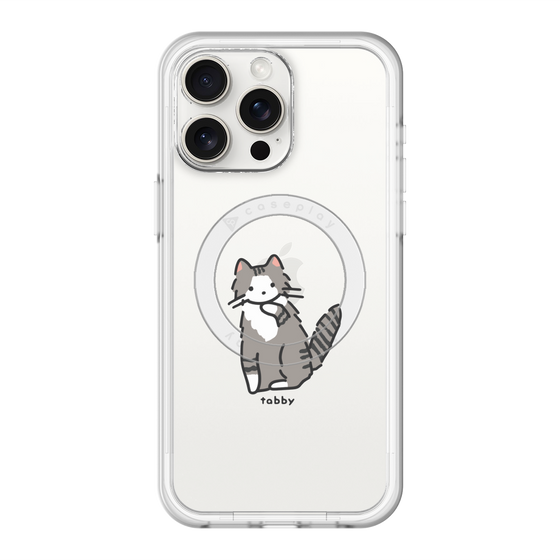 スリムプロテクションプレミアムケース with MagSafe［ オリジナル - CASEPLAYネコ - tabby ］