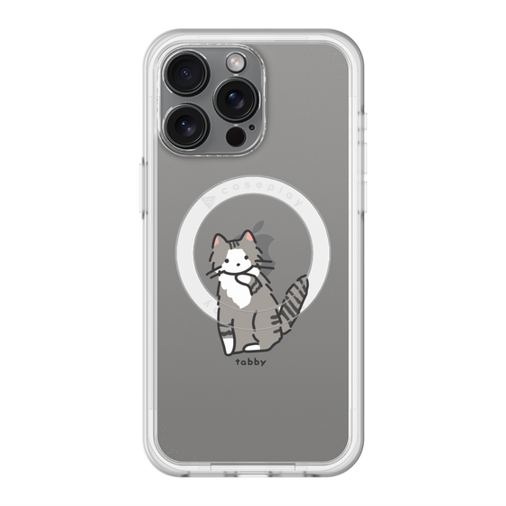 スリムプロテクションプレミアムケース with MagSafe［ オリジナル - CASEPLAYネコ - tabby ］