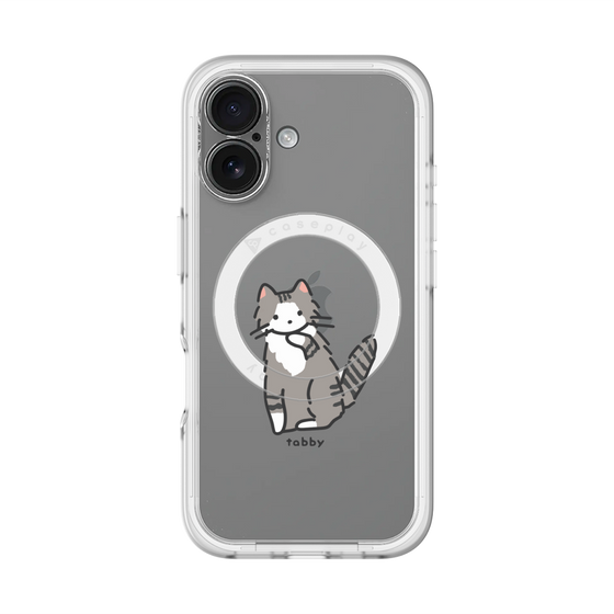 スリムプロテクションプレミアムケース with MagSafe［ オリジナル - CASEPLAYネコ - tabby ］