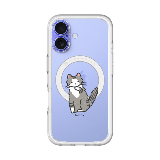 スリムプロテクションプレミアムケース with MagSafe［ オリジナル - CASEPLAYネコ - tabby ］