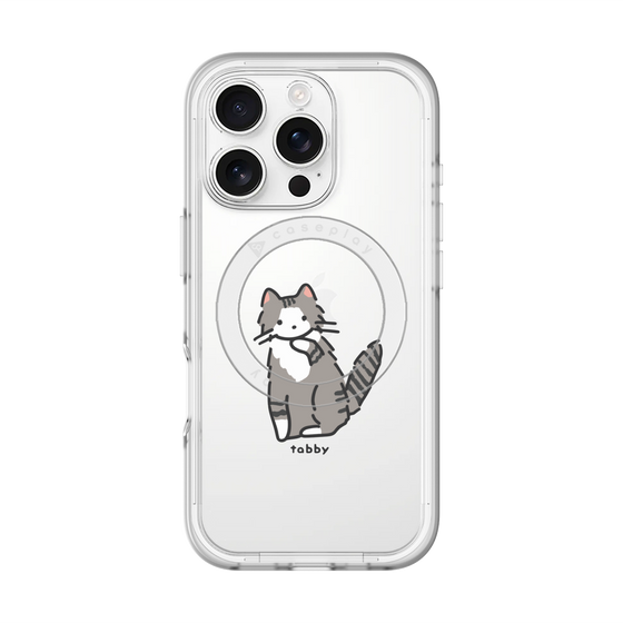 スリムプロテクションプレミアムケース with MagSafe［ オリジナル - CASEPLAYネコ - tabby ］