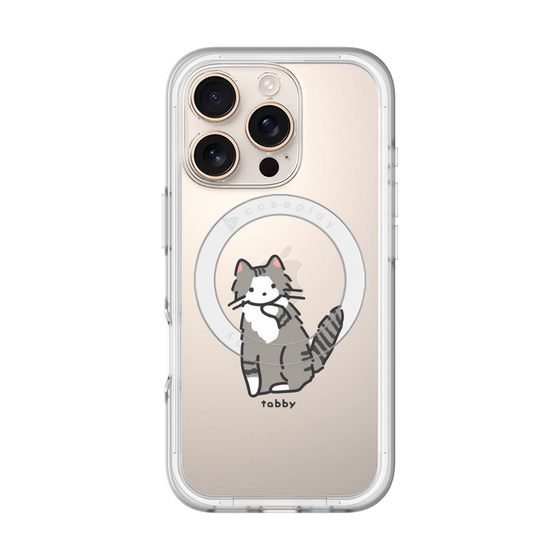 スリムプロテクションプレミアムケース with MagSafe［ オリジナル - CASEPLAYネコ - tabby ］