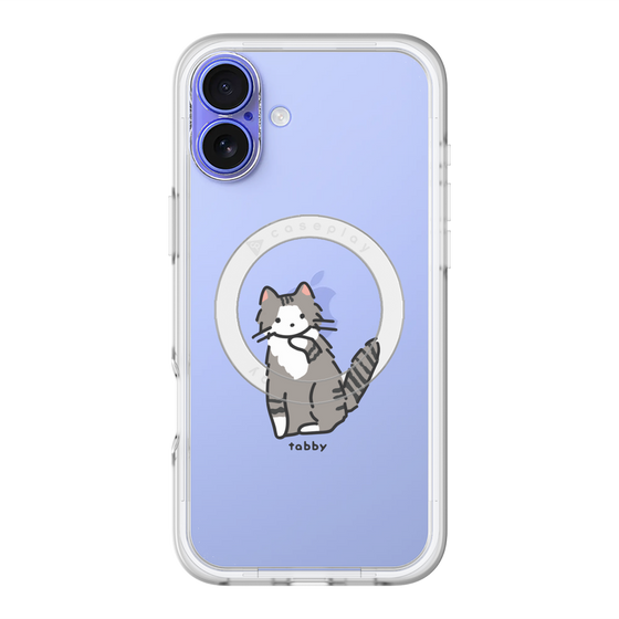 スリムプロテクションプレミアムケース with MagSafe［ オリジナル - CASEPLAYネコ - tabby ］