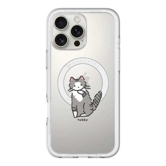 スリムプロテクションプレミアムケース with MagSafe［ オリジナル - CASEPLAYネコ - tabby ］