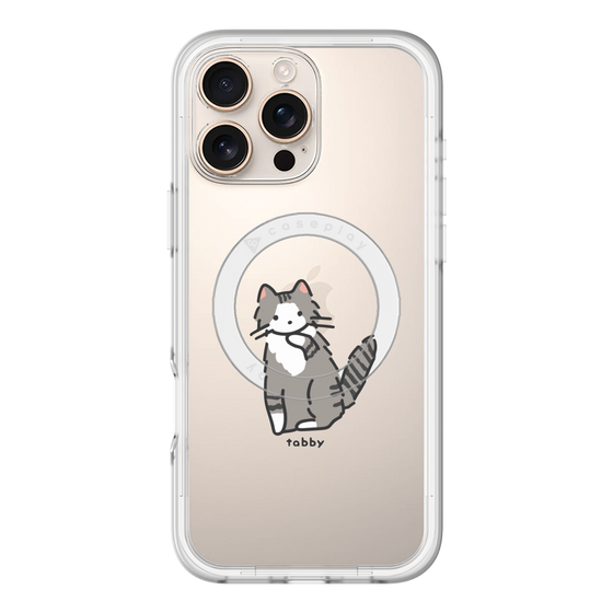 スリムプロテクションプレミアムケース with MagSafe［ オリジナル - CASEPLAYネコ - tabby ］