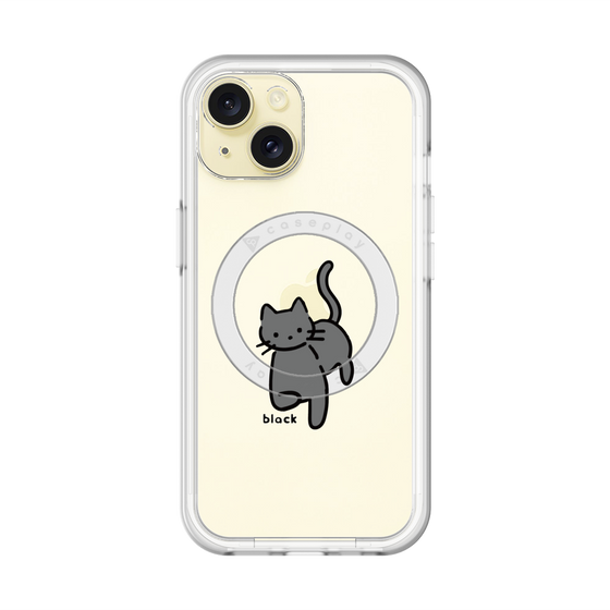 スリムプロテクションプレミアムケース with MagSafe［ オリジナル - CASEPLAYネコ - black ］