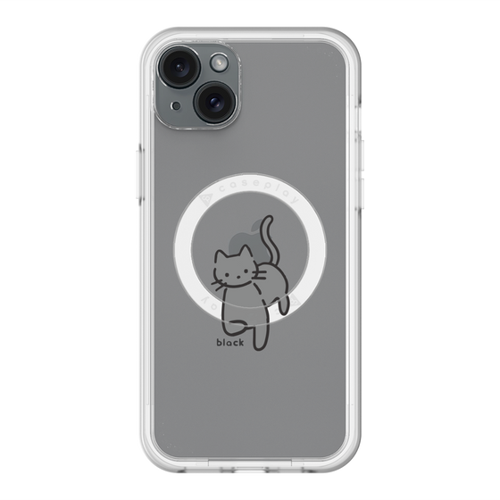スリムプロテクションプレミアムケース with MagSafe［ オリジナル - CASEPLAYネコ - black ］