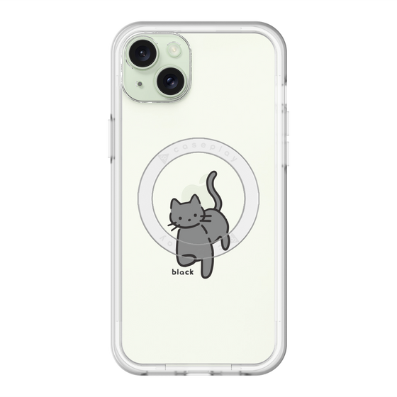 スリムプロテクションプレミアムケース with MagSafe［ オリジナル - CASEPLAYネコ - black ］
