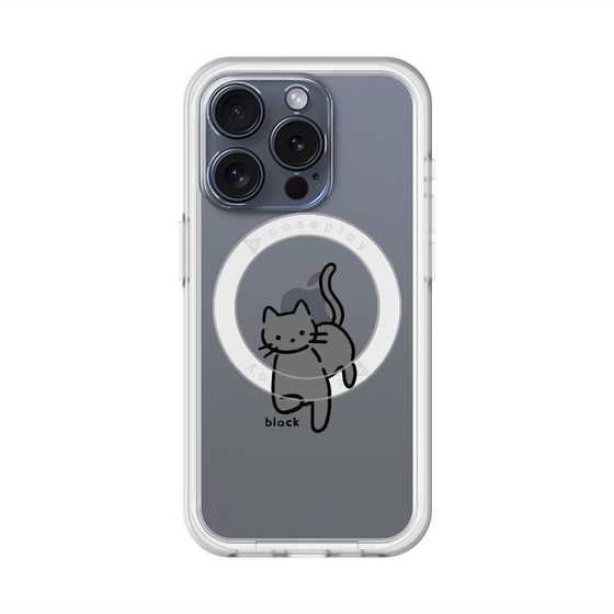 スリムプロテクションプレミアムケース with MagSafe［ オリジナル - CASEPLAYネコ - black ］