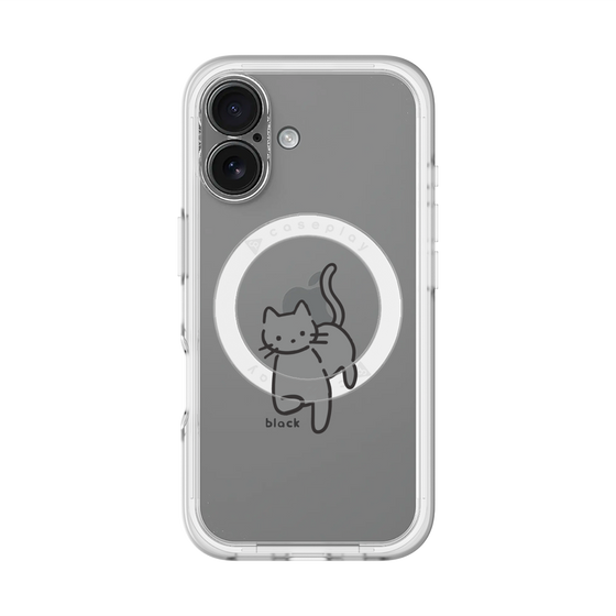 スリムプロテクションプレミアムケース with MagSafe［ オリジナル - CASEPLAYネコ - black ］