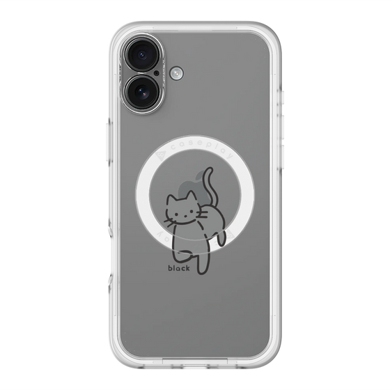 スリムプロテクションプレミアムケース with MagSafe［ オリジナル - CASEPLAYネコ - black ］