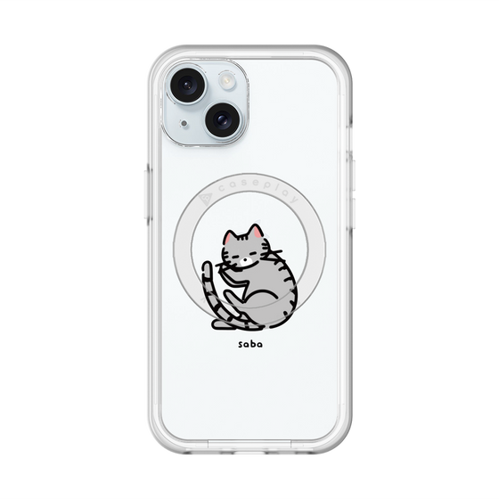 スリムプロテクションプレミアムケース with MagSafe［ オリジナル - CASEPLAYネコ - saba ］