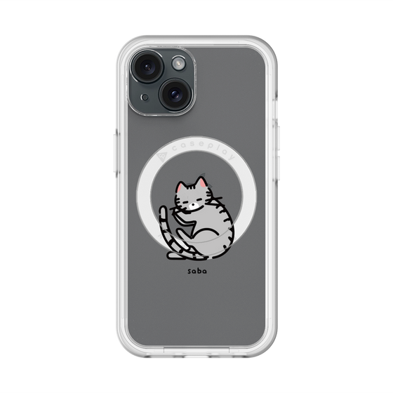 スリムプロテクションプレミアムケース with MagSafe［ オリジナル - CASEPLAYネコ - saba ］
