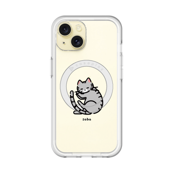 スリムプロテクションプレミアムケース with MagSafe［ オリジナル - CASEPLAYネコ - saba ］