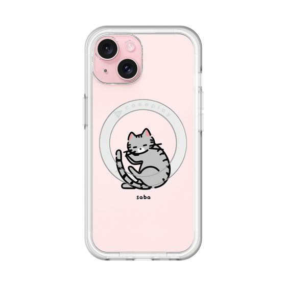 スリムプロテクションプレミアムケース with MagSafe［ オリジナル - CASEPLAYネコ - saba ］