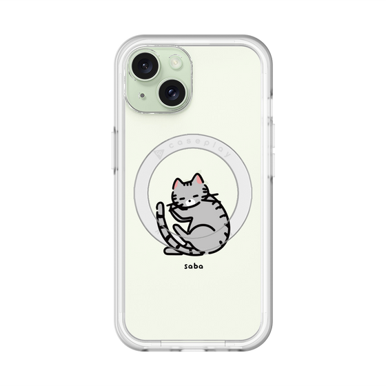 スリムプロテクションプレミアムケース with MagSafe［ オリジナル - CASEPLAYネコ - saba ］