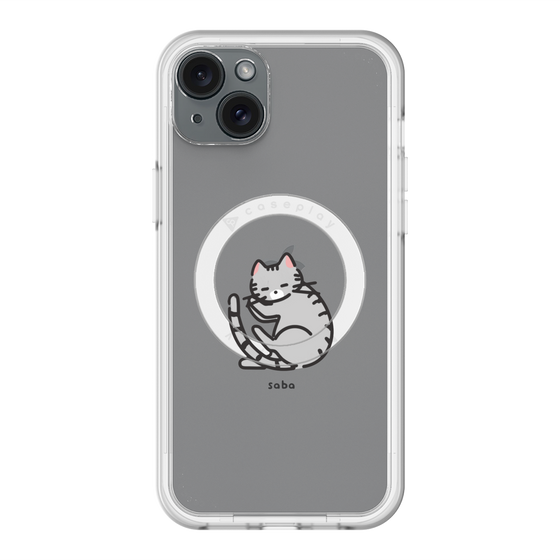 スリムプロテクションプレミアムケース with MagSafe［ オリジナル - CASEPLAYネコ - saba ］