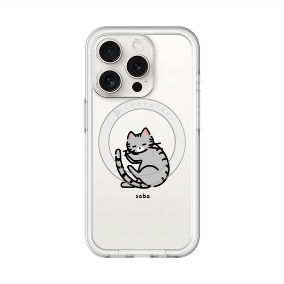 スリムプロテクションプレミアムケース with MagSafe［ オリジナル - CASEPLAYネコ - saba ］
