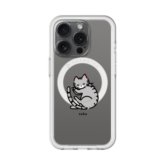 スリムプロテクションプレミアムケース with MagSafe［ オリジナル - CASEPLAYネコ - saba ］