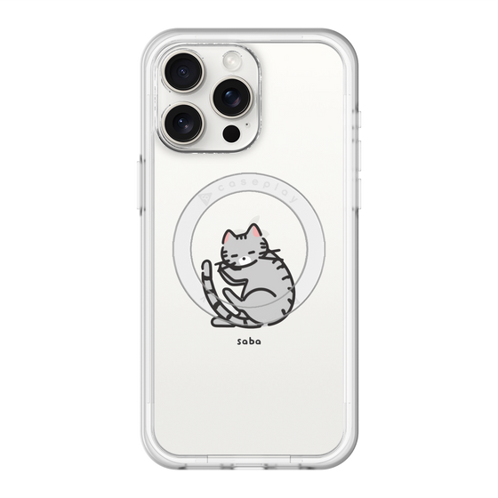 スリムプロテクションプレミアムケース with MagSafe［ オリジナル - CASEPLAYネコ - saba ］
