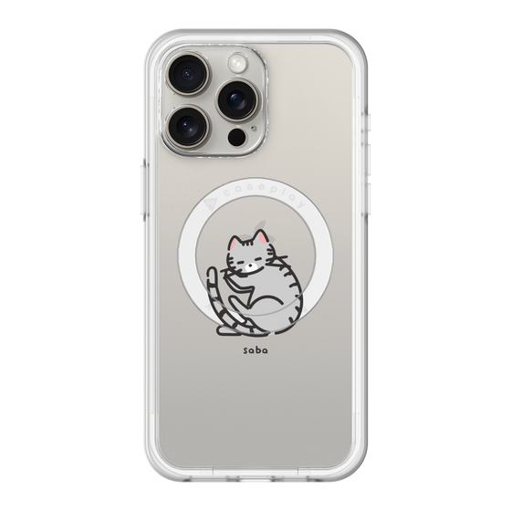 スリムプロテクションプレミアムケース with MagSafe［ オリジナル - CASEPLAYネコ - saba ］