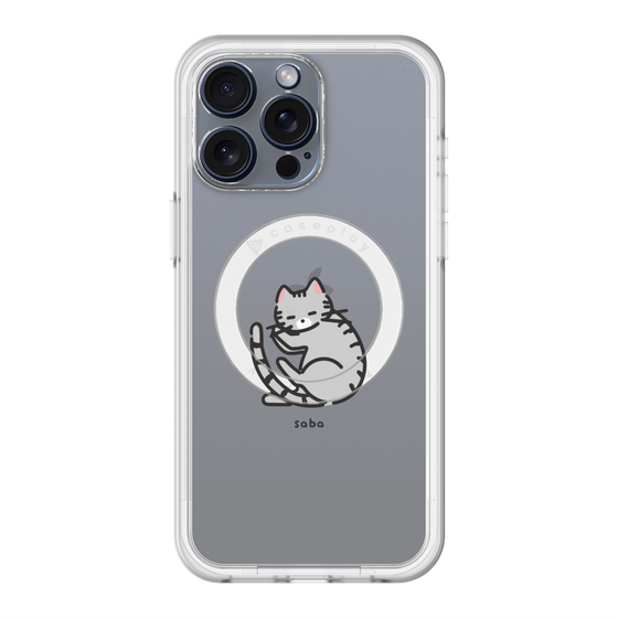 スリムプロテクションプレミアムケース with MagSafe［ オリジナル - CASEPLAYネコ - saba ］