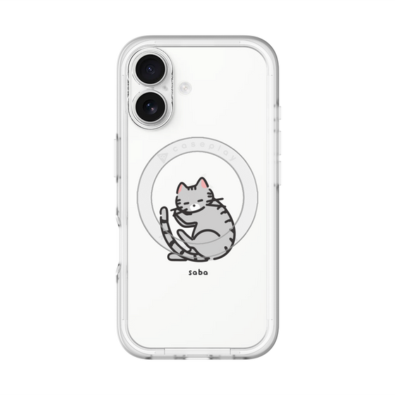スリムプロテクションプレミアムケース with MagSafe［ オリジナル - CASEPLAYネコ - saba ］