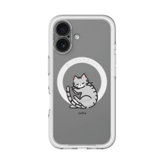スリムプロテクションプレミアムケース with MagSafe［ オリジナル - CASEPLAYネコ - saba ］