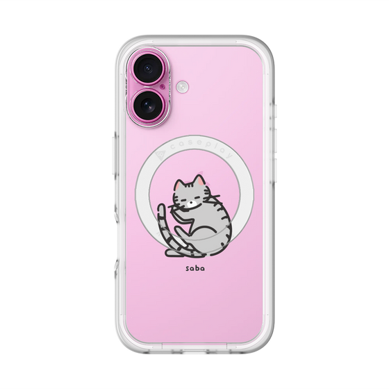 スリムプロテクションプレミアムケース with MagSafe［ オリジナル - CASEPLAYネコ - saba ］
