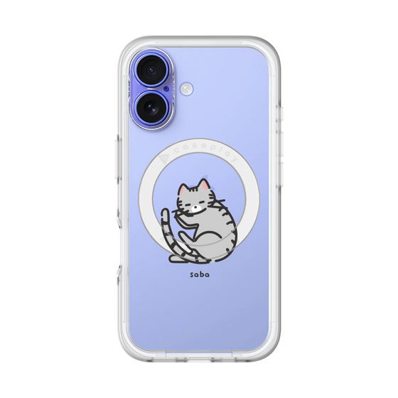 スリムプロテクションプレミアムケース with MagSafe［ オリジナル - CASEPLAYネコ - saba ］
