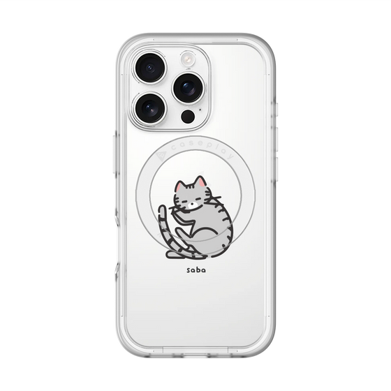 スリムプロテクションプレミアムケース with MagSafe［ オリジナル - CASEPLAYネコ - saba ］