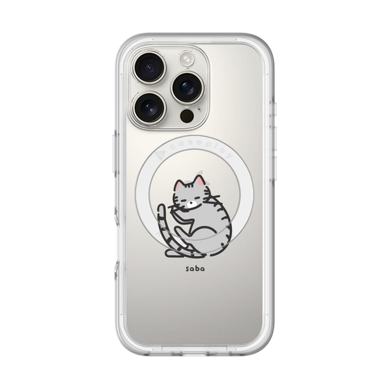 スリムプロテクションプレミアムケース with MagSafe［ オリジナル - CASEPLAYネコ - saba ］