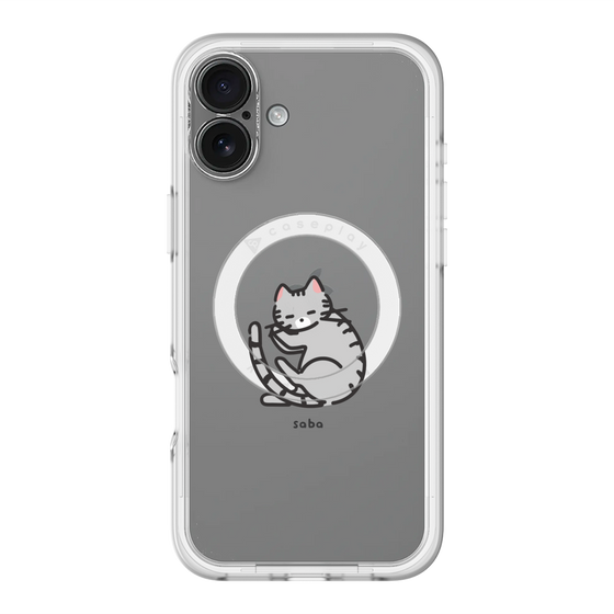 スリムプロテクションプレミアムケース with MagSafe［ オリジナル - CASEPLAYネコ - saba ］