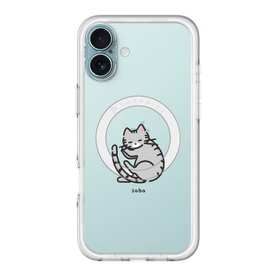 スリムプロテクションプレミアムケース with MagSafe［ オリジナル - CASEPLAYネコ - saba ］