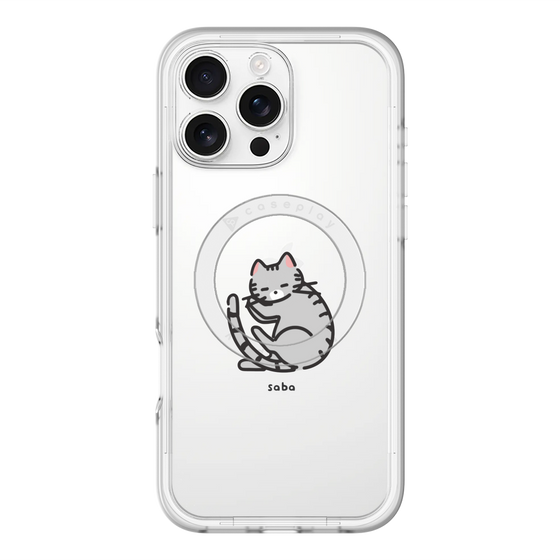 スリムプロテクションプレミアムケース with MagSafe［ オリジナル - CASEPLAYネコ - saba ］
