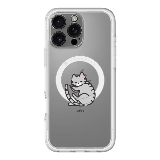 スリムプロテクションプレミアムケース with MagSafe［ オリジナル - CASEPLAYネコ - saba ］