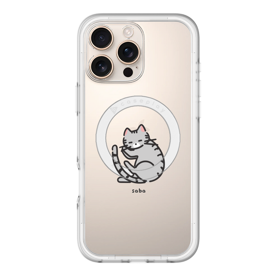 スリムプロテクションプレミアムケース with MagSafe［ オリジナル - CASEPLAYネコ - saba ］