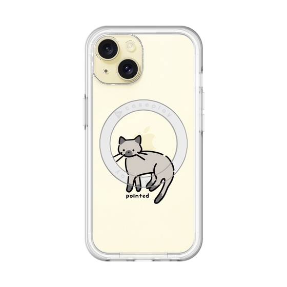 スリムプロテクションプレミアムケース with MagSafe［ オリジナル - CASEPLAYネコ - pointed ］