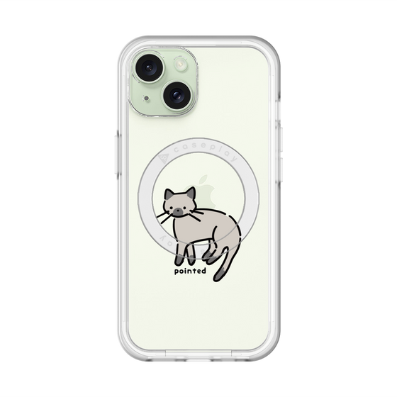 スリムプロテクションプレミアムケース with MagSafe［ オリジナル - CASEPLAYネコ - pointed ］
