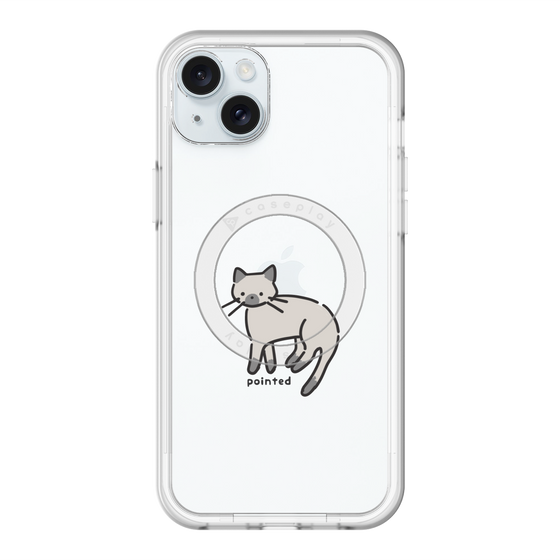 スリムプロテクションプレミアムケース with MagSafe［ オリジナル - CASEPLAYネコ - pointed ］
