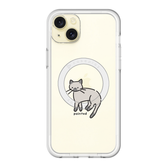 スリムプロテクションプレミアムケース with MagSafe［ オリジナル - CASEPLAYネコ - pointed ］