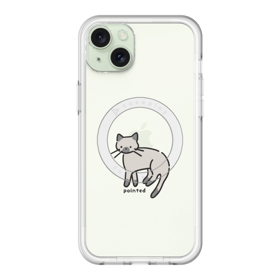 スリムプロテクションプレミアムケース with MagSafe［ オリジナル - CASEPLAYネコ - pointed ］