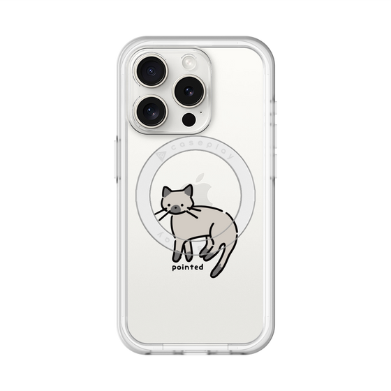 スリムプロテクションプレミアムケース with MagSafe［ オリジナル - CASEPLAYネコ - pointed ］