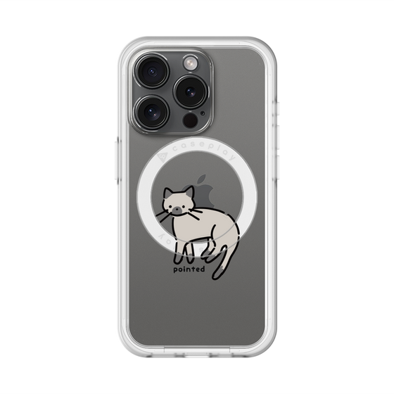 スリムプロテクションプレミアムケース with MagSafe［ オリジナル - CASEPLAYネコ - pointed ］