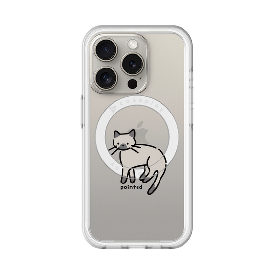 スリムプロテクションプレミアムケース with MagSafe［ オリジナル - CASEPLAYネコ - pointed ］